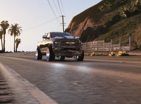 Ram 3500 On Chrome lowered dually add-on vehicle for FiveM