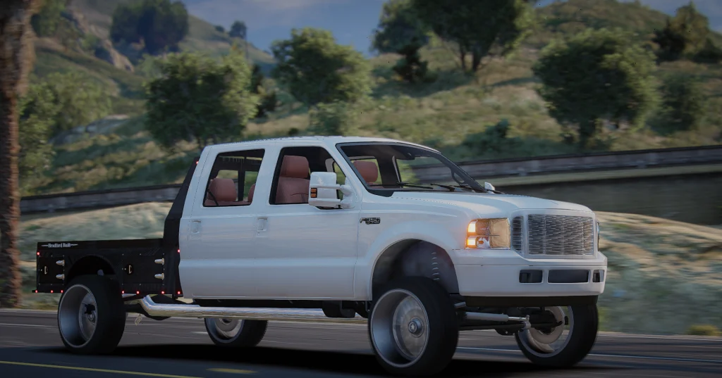 Ford F-350 Flatbed bradford built bed in game, shot 3 of 3