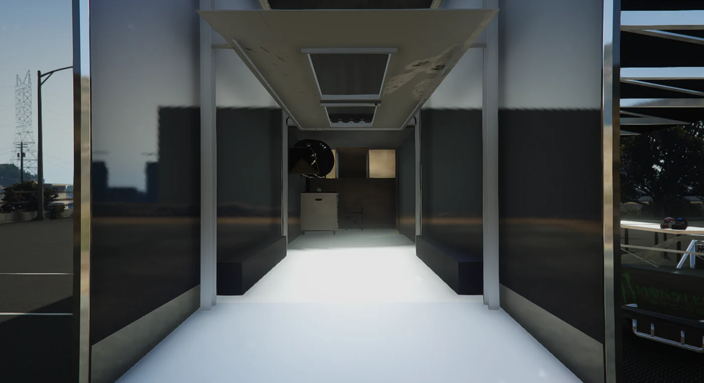 Pro Race Hauler trailer + interior in game, shot 2 of 5
